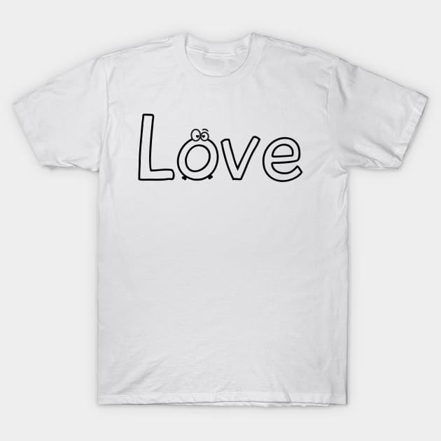 Funny Love Black Design T-Shirt by Darkzous